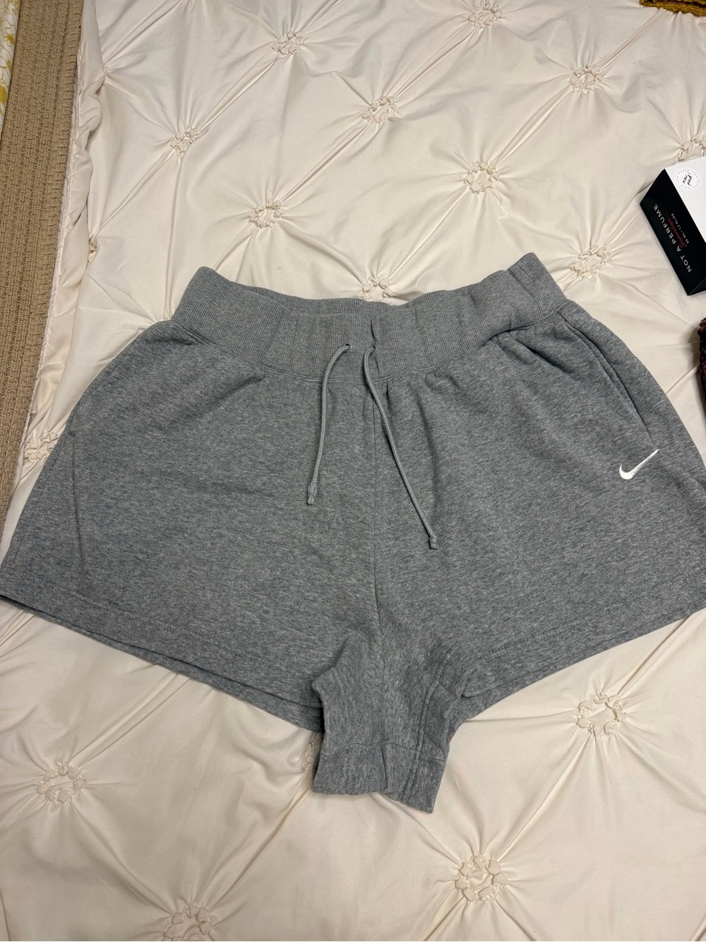 Nike Women's Heather Gray Drawstring Athletic Shorts
